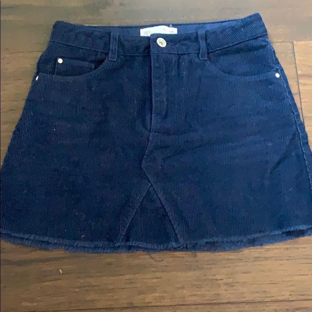 Zara Navy blue kids corduroy mini skirt